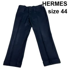 ● エルメス HERMES スラックス パンツ イタリア製 MADE IN ITALY 黒 コットン 44 メンズ S6D314のサムネイル