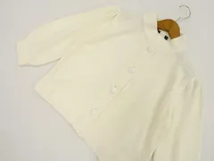 未使用品 洗えるパフスリーブ 長袖 ニットカーディガン L アイボリー   中古