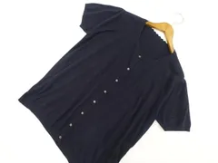 未使用品 洗えるパフスリーブ 半袖 ニットカーディガン 5 ネイビー   中古