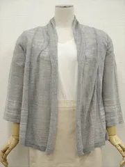 未使用品  洗える長袖 ニットカーディガン M-L グレー杢 ライトグレー グラデーション  メール便可 中古