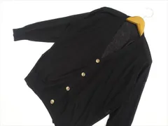 未使用品 ドロップショルダー 長袖 ニットカーディガン L相当 ブラック メール便可 中古