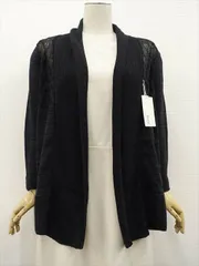 新品タグ付 Poket 洗える長袖 ニットトッパーカーディガン M-L ブラック  中古