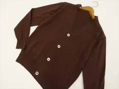 メンズ 未使用品 長袖 ニットカーディガン M相当 ブラウン  中古