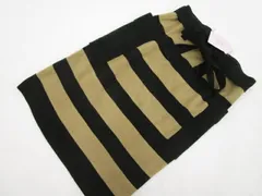 新品タグ付 エージーバイアクアガール AG by aquagirl 洗えるひざ丈 ニットタイトスカート S ブラック×ブラウン ボーダー柄 中古