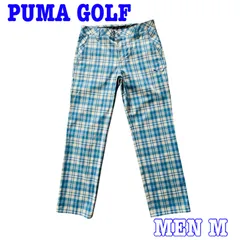 PUMA GOLF プーマゴルフ ロゴ刺繍 チェック柄 速乾性 ストレッチ ゴルフパンツ M