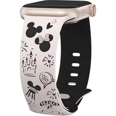 【新品】 Girovo コンパチブル Apple Watch バンド シリコン かわいい バイカラー 38／40／41／42mm アップルウォッチ バンド 可愛い キャラクター レディース あっぷるうぉっち 交換ベルト おしゃれ 軽量 通気 スポーツベルト 0