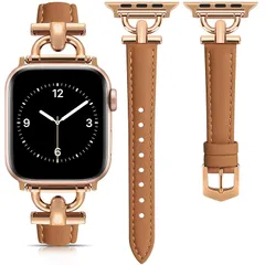 【新品】 コンパチブル アップルウォッチ バンド スリムレザー製 Apple Watch バンド レディース 女性 iWacth Series 10/9/8/7/6/5/4/3/2/1/SE/Ultra/Ultra2に対応 あっぷるうぉっち 本革 レザー交 0