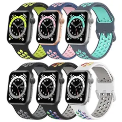【新品】 【6枚入り】Straplanet コンパチブル アップルウォッチ バンド シリコン 38mm 40mm 41mm 42mm Apple Watch バンド スポーツ iWatch Series 11 10 9 8 7 6 5 4 3 2 1 SE 1