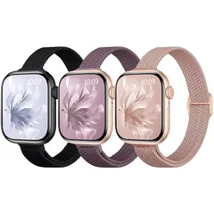 【新品】 【3枚入り】 コンパチブル Apple Watch バンド超スリム16mm幅 高密度通気ナイロン 伸縮自在調整可能 あっふ対応アップルウォッチ バンド 38mm 40mm 41mm 42mm 44mm 45mm 46mm 49mm 全サイズ Se 1