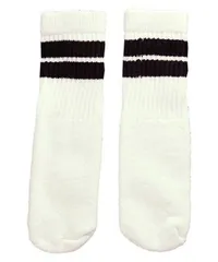 SkaterSocks (スケーターソックス) 10インチ ベビー キッズ 赤ちゃん ロング チューブソックス 靴下 US MADE 70年代 アメリカ製 スケートボード スケボー オールドスクール（ホワイト×ブラック）