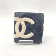 【CHANEL】シャネル カンボンライン 二つ折り財布 ブラック ピンク ☆