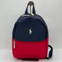 BN8487□Polo Ralph Lauren リュック ネイビー×レッド ナイロン キッズ ベビー