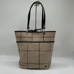 BN8492□LAUREN RALPH LAUREN ローレン トートバッグ 縦型 千鳥柄 ブラウン 美品