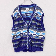 BDG　COOGI風ニットベスト　3Dニット　総柄　マルチカラー　Sサイズ　古着