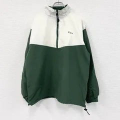 90s　GAME　ハーフジップナイロンプルオーバージャケット　ヴィンテージ　刺繍入り　緑　グリーン　Mサイズ　古着