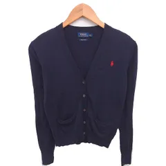 ポロ ラルフローレン POLO RALPH LAUREN 国内正規品 カーディガン ニット ロゴ刺繡 Vネック 綿 コットン 長袖 XS パープル 紫 /TT