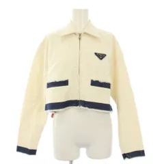 プラダ PRADA 21年製 DENIM CIMOSATO デニムジャケット ジージャン Gジャン 三角プレート クロップド丈 38 白 GFB287 /KHのサムネイル