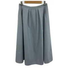 ミミ&ロジャー mimi&roger スカート フレア ロング タック ウエストゴム 無地 40 水色 ライトブルー