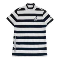 サイズ：0 PEARLY GATES パーリーゲイツ  モックネック　半袖Tシャツ ボーダー柄 ネイビー系 [240101553889] ゴルフウェア レディース ストスト