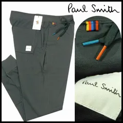 新品 ポールスミス うす手 ジョガーパンツ アーティストストライプポイント M チャコール コットン Paul Smith メンズ