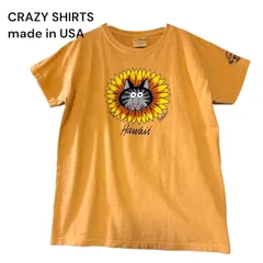 ●棚番号AN-7 USA製 CRAZY SHIRTS  ビンテージ クリバンキャット 80s 90s Tシャツ　オレンジ　猫　XSのサムネイル