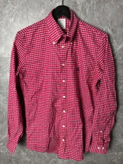 ブルックスブラザーズ チェック BDシャツ S相当 赤 レッド 長袖シャツ ボタンダウン アメカジ 00s 綺麗め 古着 ビンテージ ヴィンテージ 90年代