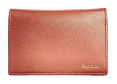 未使用 ポールスミス カードケース  マルチストライプ　二つ折り レザー 型押し 本革 マルチカラー ブラウン　Ｐａｕｌ Ｓｍｉｔｈ 名刺入れ 定期入れ ビジネス　BPS207 