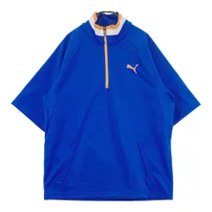 サイズ：US M PUMA GOLF プーマゴルフ  ハーフジップ 半袖 ブルゾン  ブルー系 [240101665429] ゴルフウェア メンズ ストスト