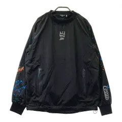 サイズ：M CUARTO UNITED クアルトユナイテッド EDGE 裏メッシュ 長袖ブルゾン ジャケット ペイント総柄 ブラック系 [240101664603] ゴルフウェア メンズ ストスト