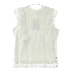 サイズ：L KISS ON THE GREEN キスオンザグリーン  レース ノースリーブポロシャツ  ホワイト系 [241003001409] ゴルフウェア レディース ストスト