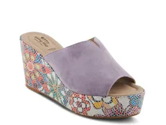 スプリングステップ レディース シューズ サンダル Spring Step Laylani Wedge Sandal Purple パープル