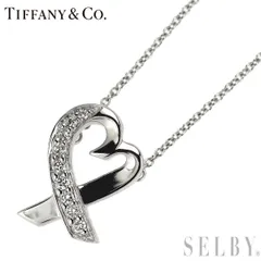 ティファニー K18WG ダイヤモンド ペンダントネックレス ラビングハート