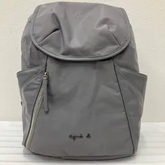 1834　agnes b. VOYAGE　アニエスベーボヤージュ　 リュック　バックパック　グレー系　 大容量　ナイロン　ロゴ　無地　レディース