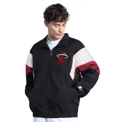 スターター メンズ アウター ジャケット・ブルゾン Menstarter Black Miami Heat Yard Line FullZip Jacket Hea Black ブラックのサムネイル