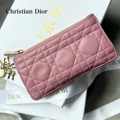 Christian Dior クリスチャンディオール Lady Dior フラグメントケース コインカードホルダー カナージュ レザー ピンク ゴールド