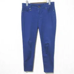 美品 BURBERRY LONDON バーバリーロンドン ストレッチ裾ジップパンツ B1R02-716-24 サイズ40 ブルー レディース 古着 中古 USED