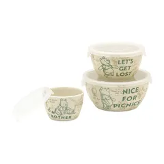 ディズニー  100エーカー･ピクニック レンジパック3点セット（LMS）		3534-04  内容/レンジパックL:13.5×14×6.5㎝･560㎖×1 レンジパックM:11×11.5×6㎝･310㎖×1 レンジパックS:8.5×9×5.5㎝･150㎖×1