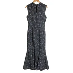 美品 LILLIAN CARAT リリアンカラット ドットフラワーマーメイドワンピース 1 ブラック レディース 古着 中古 USED