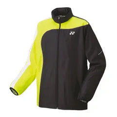 ヨネックス YONEX 裏地付ウィンドウォーマーシャツ テニス・バドミントン ウエア（ユニ） （70081）、(608)ブラック/Aイエロー