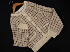 NICOLE ニコル チェック カーディガン size28/アイボリーx茶 ■◇ レディースのサムネイル