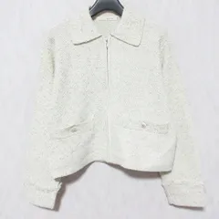 美品 qualite カリテ ニットジャケット 3248-00-41000 サイズF アイボリー レディース 古着 中古 USEDのサムネイル