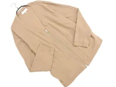 B:MING BEAMS ビームス ジップアップ ノーカラー ジャケット sizeM/ベージュ ■◇ メンズ