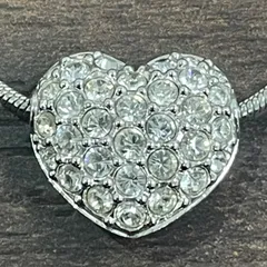 (r) 【美品】Swarovski スワロフスキー クリスタル パヴェ ハート ネックレス リバーシブル クリスタル スネークチェーン/0604