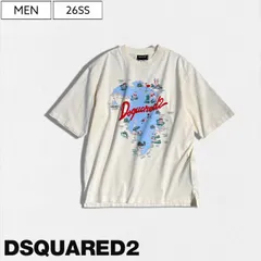 【定価56,100円(税込)】DSQUARED2 ディースクエアード エッジの効いたジェンダーレスで自由な価値観がギュッと凝縮されたアイランドマップが大人の遊び心を演出するHAWAII MAP クルーネックTシャツ  オーバーサイズフィット  半袖 ティー L