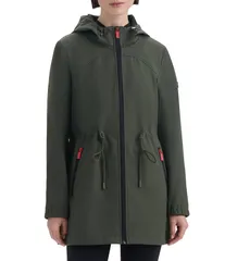 ハンター レディース アウター コート ジャケット Hunter Florence Softshell Hooded Adjustable Drawcord Waist Zip Front Jackeのサムネイル