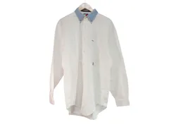 k05260331008　TOMMY HILFIGER　Mサイズ　白×水色　　トップス　長袖シャツ　通年