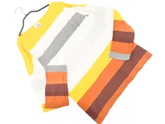 LACOSTE ラコステ ボーダー プルオーバー カットソー size5/白ｘグレーｘ黄 ■◇ メンズ