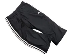 adidas アディダス ロゴ刺繍 ハーフ パンツ sizeS/黒 ■◇ レディース