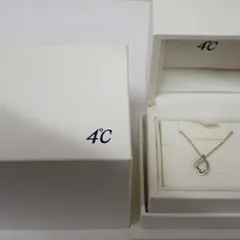 【追】4℃ シルバー ネックレス しずく ドロップ型  箱付き 中古品 自宅保管品