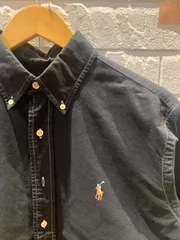 古着　XL  長袖　シャツ　黒　ラルフローレン　ボタンダウン